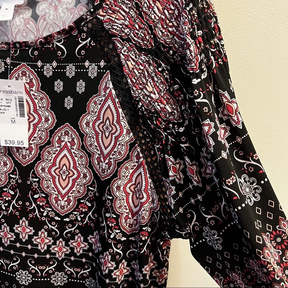 Black Print Long Elastic Sleeves - Picture 3 of 5